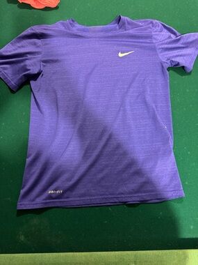 Nike Purple Crewneck Athletic Tee with White Swoosh